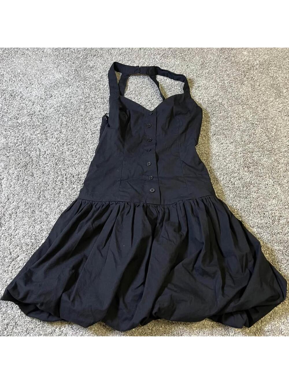 Sincerely Jules Women’s Black Halter Neck Bubble Dress Size XS